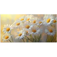 PosterMonkey Poster 80x40 cm - Madeliefjes - Wit - Zonlicht - Posters - Kamer decoratie - Wanddecoratie woonkamer - Muurdecoratie slaapkamer