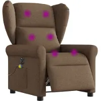 vidaXL Massagestoel elektrisch verstelbaar stof bruin