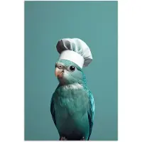 PosterMonkey Poster 60x90 cm - Parkiet - Vogel - Koksmuts - Cute - Posters - Wanddecoratie keuken - Muurdecoratie woonkamer - Decoratieve accessoires - Kamer muur decoratie