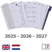 Kalpa 1311-53 Pocket Agendaplanner Croco Bordeaux 1 week per 2 paginas 2026-2027-2028