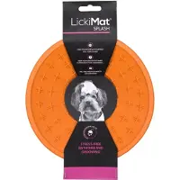 LickiMat Splash - Likmat Voor Aan De Wand - Handig In De Douche Ø20x8 cm - Hondenvoerbak - Oranje