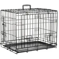 Flamingo Hondenbench S – Opvouwbare Hondenbench Draadkooi Zwart – 62x45x49,5 cm – hondenbench Nyo Zwart