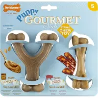 Nylabone Puppy Gourmet Twin Pack - Hondenspeelgoed - Pindakaas Bacon Small