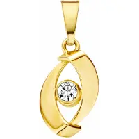 MORI Gold 14krt geelgouden hanger met 0,09crt diamant, subtiele hanger met een moderne uitstraling, model 40-HM-840-0,09