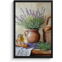 PosterMonkey Poster in lijst - Fotolijst 40x60 cm - Posters - Lavendel - Brood - Stilleven - Posterlijst zwart - Decoratie - Wanddecoratie woonkamer - Muurdecoratie slaapkamer