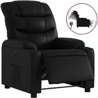vidaXL Fauteuil elektrisch verstelbaar kunstleer zwart