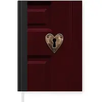MuchoWow Notitieboek - Schrijfboek - Bordeaux - Sleutelplaat - Hout - Deur - Notitieboekje klein - A5 formaat - Schrijfblok