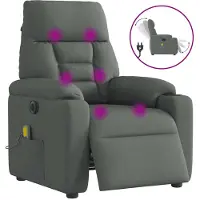 vidaXL Massagestoel elektrisch verstelbaar stof donkergrijs