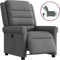 vidaXL Fauteuil elektrisch verstelbaar stof donkergrijs