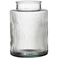 B-Living Brugge Vaas Met Motief Ø13xH18cm Transparant transparant Keramiek Vaas