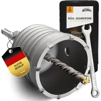 BAURIX Hohl-Bohrkrone 68mm SDS Plus - 8 Karbid-Zhnen, Hammerschlagfest, Voor Beton, Mauerwerk, Ytong - Ideaal voor Onderputzdosen en Steckdosenbohren