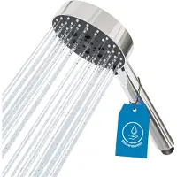 OEM Chromen douchekop, rond, 105 mm - Spa-douche met 5 straalpatronen