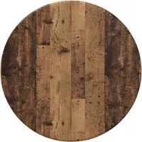 vidaXL Tafelblad Ø 30 x 1,5 cm Rond Bewerkt hout Oud hout