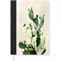 MuchoWow Notitieboek - Schrijfboek - Cactus - Groen - Minimalistisch - Notitieboekje klein - A5 formaat - Schrijfblok