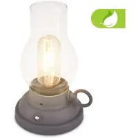 B.K.Licht BRILONER Kanea - Oplaadbare Tafellamp - stijl olielamp - buitenlamp aanraakfunctie - dimbaar tuinverlichting - IP44 - warm wit licht - Ø10.5 x 17.5 cm - antraciet