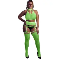 Ouch! Glow in the Dark Topje met aangehechte kousen - Groen