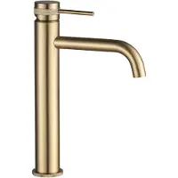 REA Wastafelkraan Lungo Grip Gold Brush High