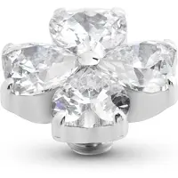 Melano Twisted Heart Clover Steentje Crystal | Zilver