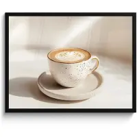 PosterMonkey Poster in lijst - Fotolijst 80x60 cm - Posters - Cappuccino - Schuim - Schotel - Beige - Posterlijst zwart - Decoratie - Wanddecoratie woonkamer - Muurdecoratie slaapkamer