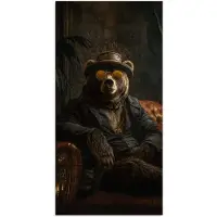 PosterMonkey Poster 60x120 cm - Beer - Bruin - Pak - Hoed - Posters - Kamer decoratie - Wanddecoratie woonkamer - Muurdecoratie slaapkamer
