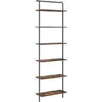 vidaXL Boekenplank 6-laags 60 x 24 x 203 cm Bewerkt hout Rook Eiken
