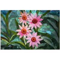 PosterMonkey Poster 30x20 cm - Bloemen - Roze - Glasmozaïek - Posters - Kamer decoratie - Wanddecoratie woonkamer - Muurdecoratie slaapkamer