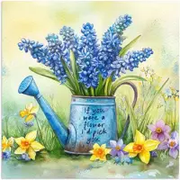 PosterMonkey Poster 50x50 cm - Lavendelbloemen - Quote - Gieter - Posters - Kamer decoratie - Wanddecoratie woonkamer - Muurdecoratie slaapkamer
