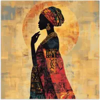 PosterMonkey Poster 75x75 cm - Vrouw - Silhouet - Patronen - Sierlijk - Posters - Kamer decoratie - Wanddecoratie woonkamer - Muurdecoratie slaapkamer