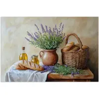 PosterMonkey Poster 30x20 cm - Lavendel - Brood - Stilleven - Posters - Kamer decoratie - Wanddecoratie woonkamer - Muurdecoratie slaapkamer