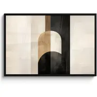 PosterMonkey Poster in lijst - Fotolijst 120x80 cm - Posters - Geometrische - Vormen - Wit - Posterlijst zwart - Decoratie - Wanddecoratie woonkamer - Muurdecoratie slaapkamer