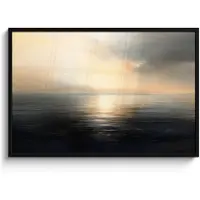 PosterMonkey Poster in lijst - Fotolijst 120x80 cm - Posters - Zon - Horizon - Zee - Posterlijst zwart - Decoratie - Wanddecoratie woonkamer - Muurdecoratie slaapkamer