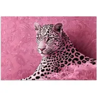 PosterMonkey Poster 60x40 cm - Panter - Luxe - Roze - Posters - Kamer decoratie - Wanddecoratie woonkamer - Muurdecoratie slaapkamer