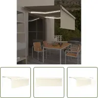 The Living Store Uitschuifbare Luifel - 400x300cm - Crème - Wit Frame - Vensterzonwering