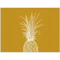 PosterMonkey Poster 160x120 cm - Lijnillustratie - Ananas - Bladkroon - Okergeel - Posters - Kamer decoratie - Wanddecoratie woonkamer - Muurdecoratie slaapkamer XXL