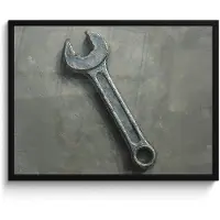 PosterMonkey Poster in lijst - Fotolijst 80x60 cm - Posters - Steeksleutel - Schilderij - Gereedschap - Verf - Posterlijst zwart - Decoratie - Wanddecoratie woonkamer - Muurdecoratie slaapkamer