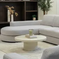 Giga Meubel Salontafel Eden Rond Beige 90cm