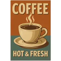 PosterMonkey Poster 60x90 cm - Koffie - Kop - Vintage - Quote - Posters - Kamer decoratie - Wanddecoratie woonkamer - Muurdecoratie slaapkamer