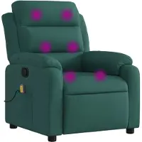 vidaXL Massagestoel met donkergroene stof