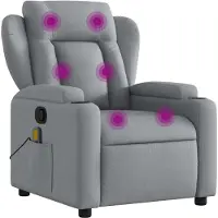 vidaXL Massagestoel met lichtgrijze stof