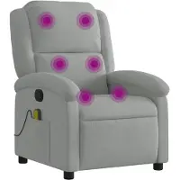 vidaXL Massagestoel lichtgrijs fluweel