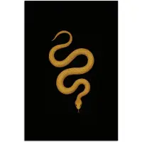 PosterMonkey Poster 20x30 cm - Slang - Minimalistisch - Goud - Posters - Kamer decoratie - Wanddecoratie woonkamer - Muurdecoratie slaapkamer