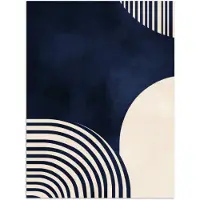 PosterMonkey Poster 60x80 cm - Donkerblauw - Abstract - Lijnen - Posters - Kamer decoratie - Wanddecoratie woonkamer - Muurdecoratie slaapkamer