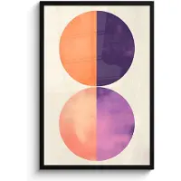 PosterMonkey Poster in lijst - Fotolijst 60x90 cm - Posters - Abstract - Cirkels - Paars - Posterlijst zwart - Decoratie - Wanddecoratie woonkamer - Muurdecoratie slaapkamer