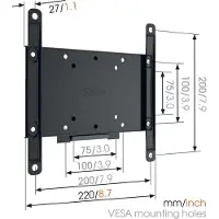 Vogel's Wand Tv Steun Ma 2000 Zwart Metaal 19 Tot 40"