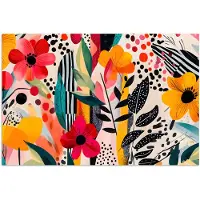 PosterMonkey Poster 120x80 cm - Bloemen - Bladeren - Abstract - Kleurrijk - Posters - Kamer decoratie - Wanddecoratie woonkamer - Muurdecoratie slaapkamer