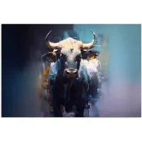 PosterMonkey Poster 180x120 cm - Stier - Zwart - Abstract - Horens - Posters - Kamer decoratie - Wanddecoratie woonkamer - Muurdecoratie slaapkamer XXL