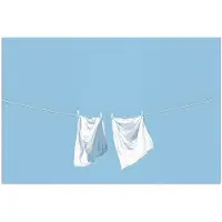 PosterMonkey Poster 30x20 cm - Lakens - Waslijn - Blauw - Minimalistisch - Posters - Kamer decoratie - Wanddecoratie woonkamer - Muurdecoratie slaapkamer