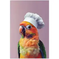 PosterMonkey Poster 20x30 cm - Papegaai - Koksmuts - Nieuwsgierig - Vogel - Posters - Wanddecoratie keuken - Muurdecoratie woonkamer - Decoratieve accessoires - Kamer muur decoratie