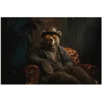 PosterMonkey Poster 90x60 cm - Beer - Bruin - Pak - Hoed - Posters - Kamer decoratie - Wanddecoratie woonkamer - Muurdecoratie slaapkamer