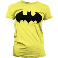 Batman Inked Logo Girly T-shirt voor dames, geel